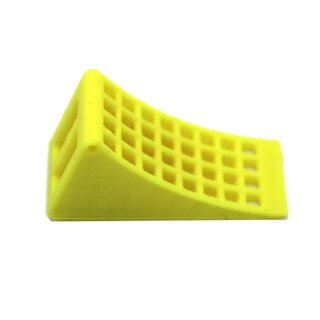 mobo-racing Hemmschuhe/Unterlegkeile 1:14 mit schwarzem Halter 2 Stück - gelb