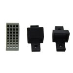 mobo-racing Hemmschuhe/Unterlegkeile 1:14 mit schwarzem Halter 2 Stück - grau