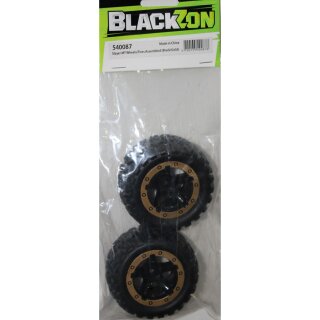 HPI Blackzon 540087 Slayer MT Wheels/Tires Assembled (Black/Gold) 540087