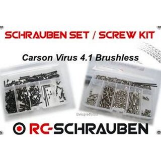 mobo-racing Edelstahl-Schrauben-Set für  Carson Virus 4.1 Brushless 707146 409061 409067