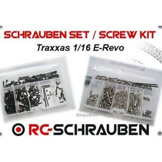 mobo-racing Edelstahl-Schrauben-Set für den Traxxas 1/16 E-Revo 71074 - 71076
