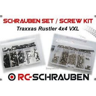 mobo-racing Edelstahl-Schrauben-Set für den Traxxas Rustler 4x4 VXL 67076