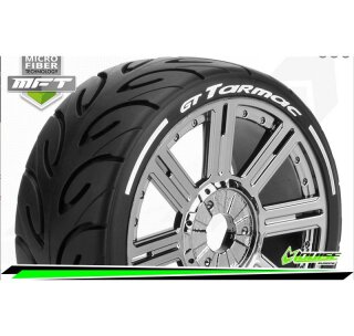 LOUISE LOUT3285SBC MFT - GT-TARMAC - 1-8 Buggy Tire Set Soft - Black Chrome 17mm
