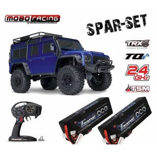 Traxxas 82056-4 TRX-4 Land Rover Crawler 2,4GHz blau + 2x 5000mAh 2S Lipo TRX4