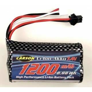 Carson 608237 7,4V/1200mAh LiION Akku : 404219/20 JST 500608237