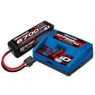 Traxxas 2998G EZ-Peak-Plus Lader 2981G + 4S 14,8V 6700mAh LiPo-Akku 2890X z.B. Wide-Maxx