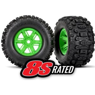 Traxxas 7774G Sledgehammer Reifen auf Felge grün l/r (2) X-Maxx TRX7774G