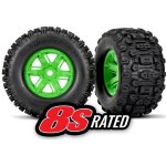 Traxxas 7774G Sledgehammer Reifen auf Felge grün l/r...