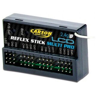 Carson 500501544 Empfänger Reflex Stick Multi Pro LCD 2,4GHz 14-Kanal