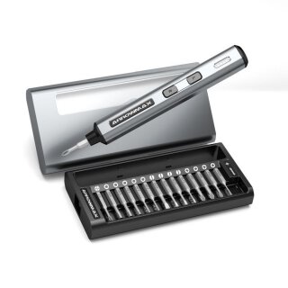 Arrowmax AM-199911G Mini-Elektroschrauber mit Alubox Space Gray