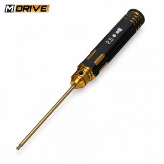 M-Drive MD23025 Pro TiN Innensechskant Kugel Sechskant Werkzeug 2.5mm
