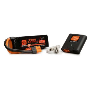 Spektrum SPMXPSA200 Smart G2 Bundle 2 11,1V 2200mAh 3S 30C LiPo IC3 EC3 + S120 USB-C Smart Ladegerätt
