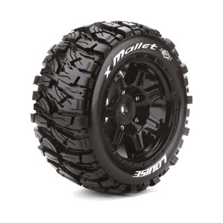 LOUISE LOUT3350B X-MALLET Sport-Reifen Felge schwarz (2) 24mm TRAXXAS X-MAXX