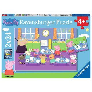 Ravensburger 09099 Puzzle Peppa in der Schule Teileanzahl 2x24