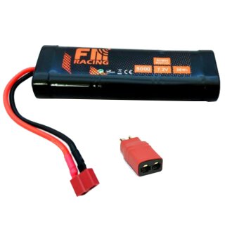 FM-Electrics NimH Akku 7,2V 5000mAh T-Plug, inkl. TRX-Adapter