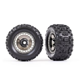 Traxxas 9572T Sledgehammer-Reifen 3.8 auf Felge mit Abdeckung schwarz chrom
