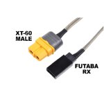 Revtec Ladekabel Pro "XT60" - Futaba RX 40 cm Flacher Silikondraht 14AWG