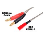 Ladekabel Pro "Banane 4mm" - BEC 40 cm Flacher...