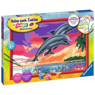 Ravensburger 28907 Malen nach Zahlen Welt der Delfine