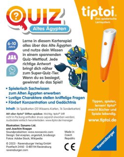 Ravensburger tiptoi 00166 Quiz Altes Ägypten, Quizspiel, für 1-4 Spieler
