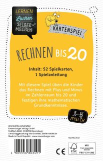 Ravensburger 80349 Lernen Lachen Selbermachen: Rechnen bis 20, Kartenspiel, Mathematik