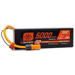 Spektrum SPMX52S100H5 7,4V 5000mAh 2S 100C Smart G2 Hardcase LiPo Batterie: IC5