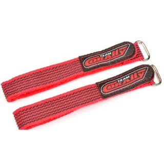 Team Corally C-50536 ProBattery Straps 300x20mm Anti Slip Strings Red 2pcs