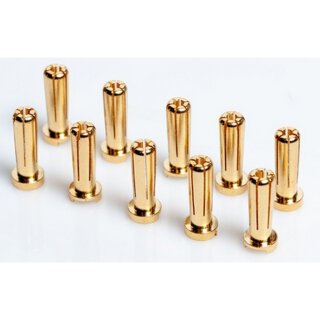 LRP 65956 5mm Gold Steckverbinder - WorksTeam - 18mm lang (10 Stück)