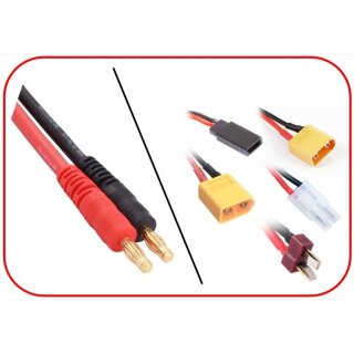Absima Universal-Ladekabel Multi 30cm Banane auf XT90, XT60 T-Plug, JR, Tamiya