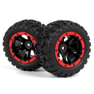 HPI 540194 Blackzon Slyder MT Wheels/Tires Assembled (Black/Red)
