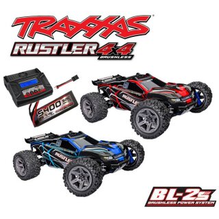 Traxxas 67164-4 Rustler 4x4 BL-2S Brushless 1:10 4WD 2,4GHz Akku+Lader Set 2