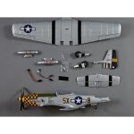DERBEE DB003PG P-51D Mustang Warbird PNP gelb - 75cm