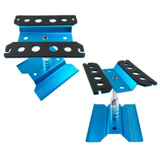 mobo-racing Car-Stand höhenverstellbar 360°drehbar Arbeitsständer 1/8 1/10 hellblau