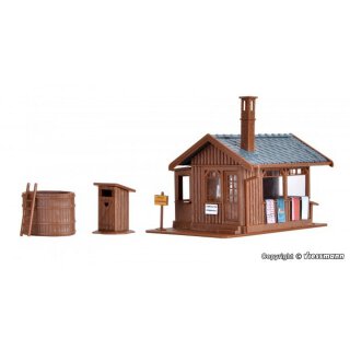 Vollmer 45146 H0 Sauna mit Inneneinrichtung und LED-Beleuchtung, Funktionsbausatz