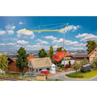 Faller 130658 Haus im Bau mit Kran Spur H0