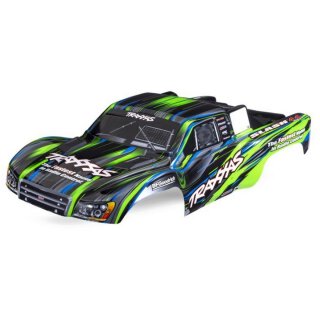 Traxxas 6932-GRN Karosserie Slash 4x4 grün mit Aufkleber und Karo-Halterung