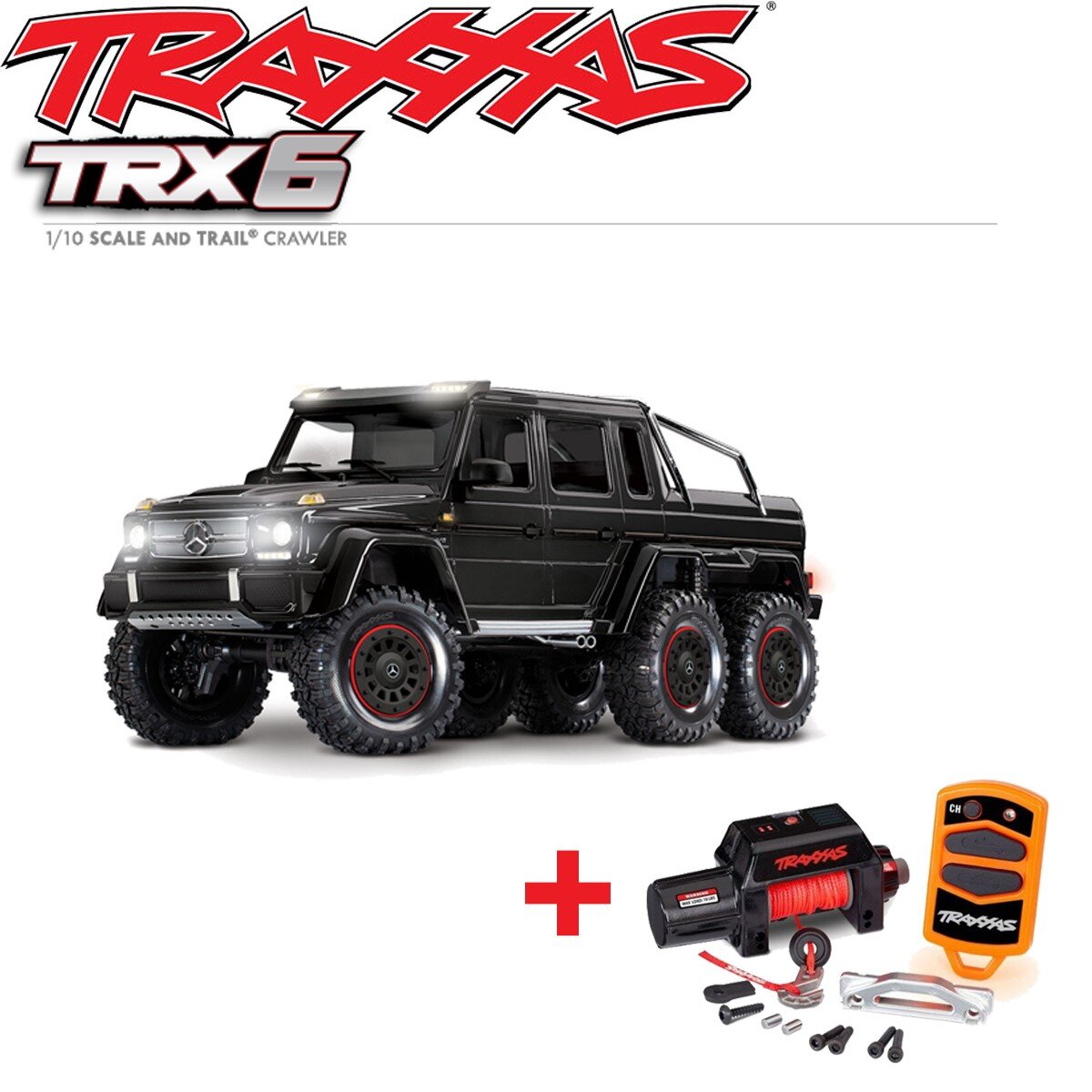 Traxxas TRX-6 Mercedes G 63 AMG 6x6 RTR Schwarz – 1:10 RC Crawler, Ready-to-Run