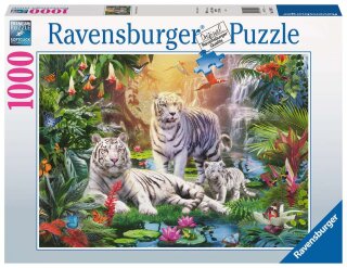 Ravensburger 19947 Puzzle Die Familie der Weißen Tiger Teileanzahl 1000