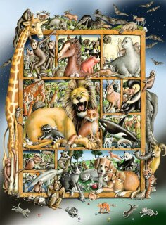 Ravensburger 00862 Kinderpuzzle Tiere im Regal Teileanzahl 100 XXL