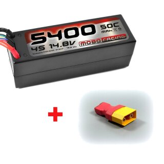 mobo-racing LiPo 4S 14,8V 5400mAh 50C T-Plug HC Racing Akku - Deans Adapter