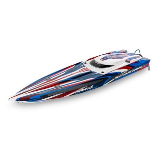 Traxxas 103076-4-RED Spartan SR 36-Zoll Rennboot mit Self-Righting Brushless Rot