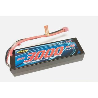 Carson 608238 7,4V 3000mAh 60C LiPo Akku T-Plug Deans 500608238
