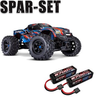 Traxxas 77096-4 X-Maxx 1:7 8S RTR TSM 8S VXL Belted Tires  + 2  4S Lipo 6700mAh