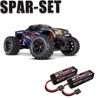 Traxxas 77096-4 X-Maxx 1:7 8S RTR TSM 8S VXL Belted Tires  + 2  4S Lipo 6700mAh