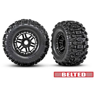 Traxxas 8979 Sledgehammer BELTED Reifen auf Felge schwarz 17mm (2) Maxx