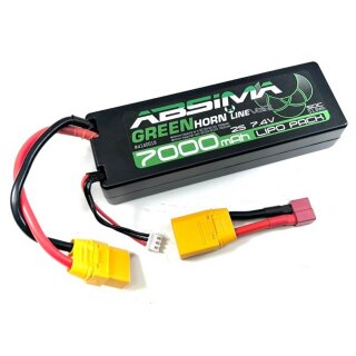 Absima 4140019 Greenhorn Vol.2 LiPo 2S 7,4V 7000mAh 50C HC XT90 + T-Plug Adapter
