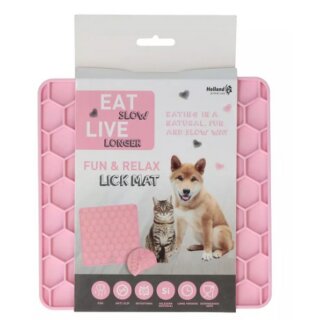 Eat Slow Live Longer Schleckmatte Bienenwaben Rosa