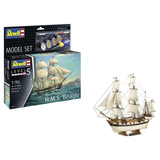 Revell 65458 1:96 Model Set HMS Beagle inkl. Farben, Pinsel, Kleber