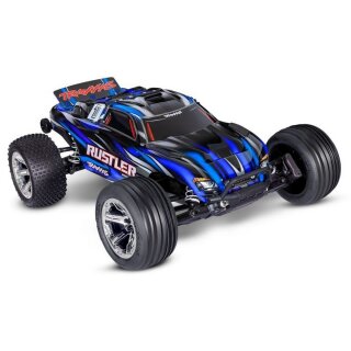 Traxxas 37354-4-BLUE Rustler Brushless BL-2S 2WD Stadium Truck 1:10 RTR blau