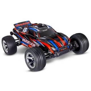 Traxxas 37354-4-RED Rustler Brushless BL-2S 2WD Stadium Truck 1:10 RTR rot